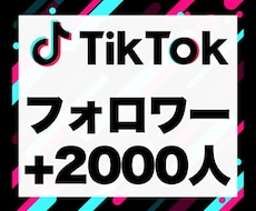 TikTokのフォロワーを+2,000人増加します 安心★安全｜30日保証付｜増加支援｜拡散｜振分可｜匿名評価可