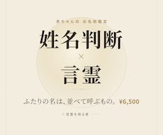 双子の命名を“対”の響きで提案します イメージ1