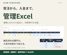 受注・納品・入金の管理をExcelで整えます イメージ1