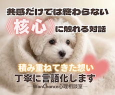 積み重ねてきた想い、丁寧に言語化します 【心理相談室】共感だけでは終わらない《核心》に触れる対話