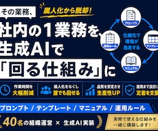 社内の1業務を生成AIで回る仕組みにします プロンプト・手順書・運用ルールまで納品します