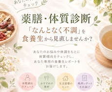 薬膳の視点から体質傾向診断をします イメージ1