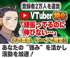 V特化｜伸び悩む原因を特定→成長の突破口見つけます 現役運営者が実データで原因を特定。戦略から制作まで