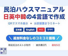 民泊の多言語ハウスマニュアルを制作します イメージ1