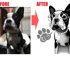 写真を元に犬の似顔絵を描きます イメージ1