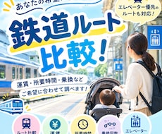 鉄道ルートを比較！運賃やエレベーター優先も調べます イメージ1
