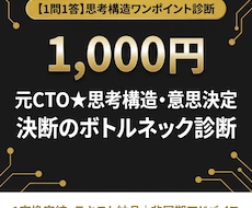 元ＣＴＯ★思考構造・意思決定を診断します イメージ1