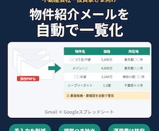 物件紹介メールと添付PDFを自動で一覧化します イメージ1