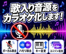 ボーカル除去・抽出・キー変更など音源編集します イメージ1