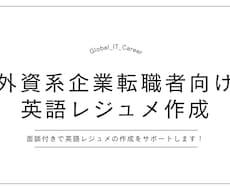 外資系企業転職希望者向け｜英語レジュメ作成します イメージ1