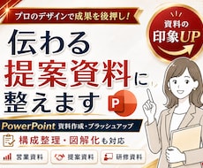 お声掛け下さい！伝わるパワーポイント作成します 資料作成歴15年以上！戦略部門の現役/色彩検定1級保持者