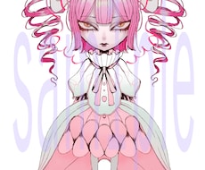 ピンクツインドリルの女の子キャラ販売します 様々な創作活動で使えるキャラクターイラスト