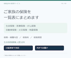 ご家族の保険証券を一覧表にまとめます イメージ1