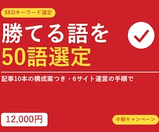 SEOキーワード選定と記事10本の構成を作ります 検索数と勝てる度で選び、実際の上位記事を読んで構成