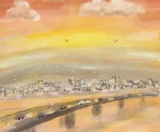 温かみのある背景風景イラスト描きます 思い出の風景/背景/ショップイメージ/あなたの街のPRに◎