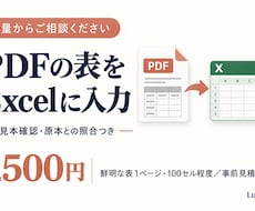 PDFの表をExcelへ丁寧に入力します イメージ1