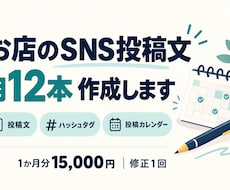 店舗のSNS投稿文を月12本作成します イメージ1