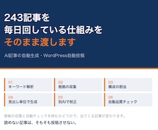 243記事運営者がAI記事自動投稿を構築します イメージ1