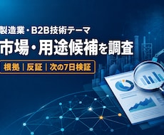 製造業・技術テーマの市場と用途候補を調べます イメージ1