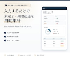 入力だけで自動集計する業務チェック表を作ります イメージ1
