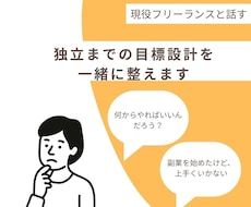 フリーランス独立までの目標設計を一緒に整えます 現役フリーランスが100名以上の相談経験から伴走支援