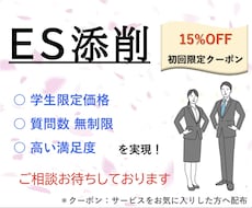書き方から指導！ES添削をします 【即日対応可能！】書類選考で落とされないESを目指します！