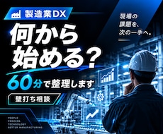 製造業DX・現場改善のお悩みを一緒に整理します 「何から始める？」を60分で具体化します