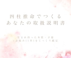 四柱推命であなたの取扱説明書をお伝えします イメージ1