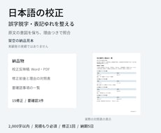 日本語文章の誤字や表記ゆれを校正します イメージ1