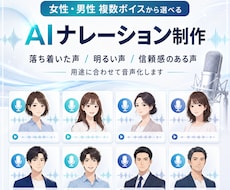 自然で聞きやすいAIナレーション音声を作成します YouTube・教材・商品紹介向け｜複数ボイス｜商用利用込み