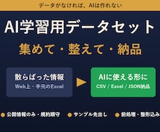AI学習・検証用のデータセットを作成します データがなければAIは作れない。集めて整えて納品します