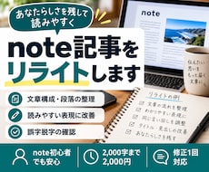 note記事を読みやすい文章にリライトします イメージ1