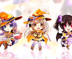 2頭身・3頭身の女の子のミニキャラ描きます イメージ1