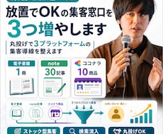 集客を加速!放置でOKの集客窓口を3つ増やします 丸投げで3プラットフォームの集客導線を整えます。