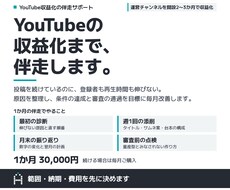 YouTubeの収益化まで伴走してサポートします イメージ1