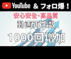 YouTube再生数1000回増加します 再生数＋1,000回～ YouTube宣伝・拡散します