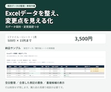 Excelのデータを整え変更点を残します イメージ1