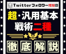 フォロワー増加の『超･汎用基本戦術 二種』教えます Twitterフォロワーの増やし方＆マネタイズ導線の引き方