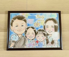 大きいサイズ専用！かわいい手描きの似顔絵描きます そっくり！あたたか♪笑顔あふれる記念の日に♪