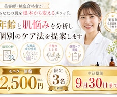 年齢と肌悩みを分析し個別のケア法を提案します 美容師・検定合格者があなたの肌を根本から変えるメソッド