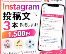 Instagram投稿文を3本作成します イメージ1