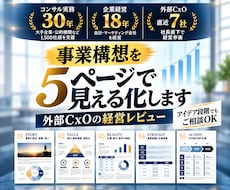 外部CxOが事業計画を5ページで見える化します コンサル実務30年/経営18年/社長直下CxO経験直近7社