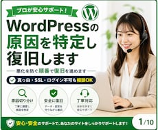 WordPressの原因を特定し復旧します 悪化を防ぐ順番で復旧を進めます