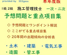 2026年★二次検定の予想問題と重点項目を送ります 1級・2級　土木・建築・電気工事・管工事・造園　施工管理技士