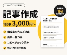 出典つき｜SEO・ブログ記事を作成します イメージ1