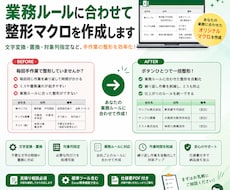 Excelデータ整形マクロを個別作成します イメージ1