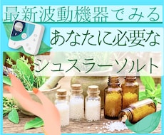 情報場から今響くティッシュソルトを選びます ドイツ発波動機器で共鳴するシュスラー塩を詳しく見ていきます