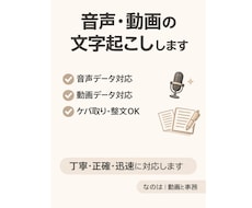 音声・動画の文字起こし 丁寧に対応します イメージ1