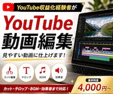 YouTube収益化経験者が動画編集をします テロップ・BGM・効果音も対応可能