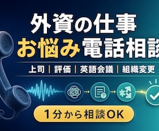 外資の仕事のお悩みを電話でお聞きします イメージ1